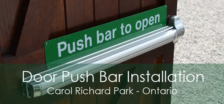 Door Push Bar Installation Carol Richard Park - Ontario