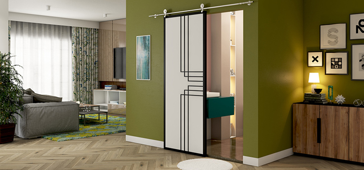 sliding bathroom door installation in Sudbury